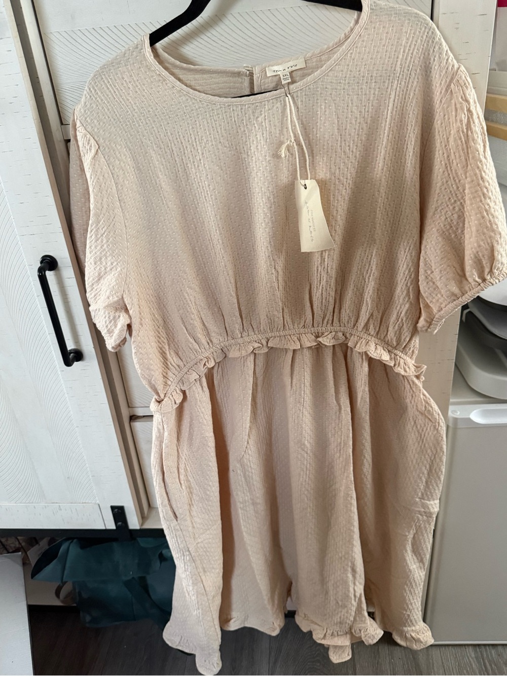 tea n rose Blush Textured Short Sleeve Dress